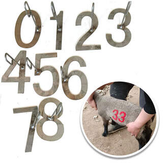 Livestock Paint Brand Number Set 0-9 Numerals Sheep & Goats Branding Economy 101mm 203mm (4" 8")