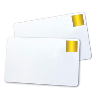 IDP Smart and Magicard CR80 PVC Blank White with Gold Seal and Holopatch Cards - 100 Pack