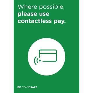 Social Distancing Entrance Wall Poster / Window Door Sticker / Corflute Sign - Where Possible Please Use Contactless Pay