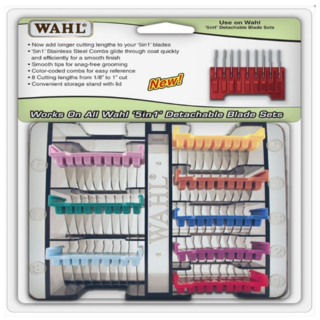 WAHL Stainless Steel Comb Attachment Guide 8 Guides for 5 in 1 Blade Clippers Bravura Bellissima Acro Chromado & Super Cordless
