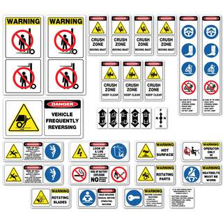 Forklift Safety Stickers Risk Assessment Self Adhesive 30 Piece Machinery Sticker Kit