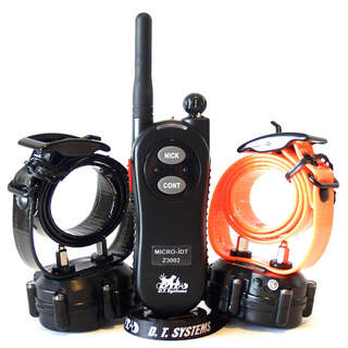 DT Systems Micro iDT Plus Trainer Remote Unit Including 1 Black and 1 Orange Dog Training Collar