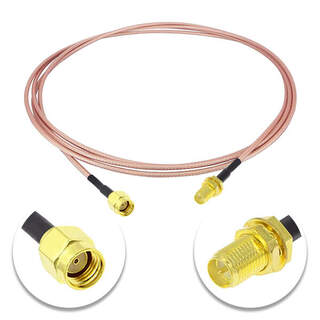 RP-SMA Male to RP-SMA Female Bulkhead Patch Lead RG316 Coaxial Cable RPSMA Pigtail Pig Tail - 50cm, 1m, 2m, 3m