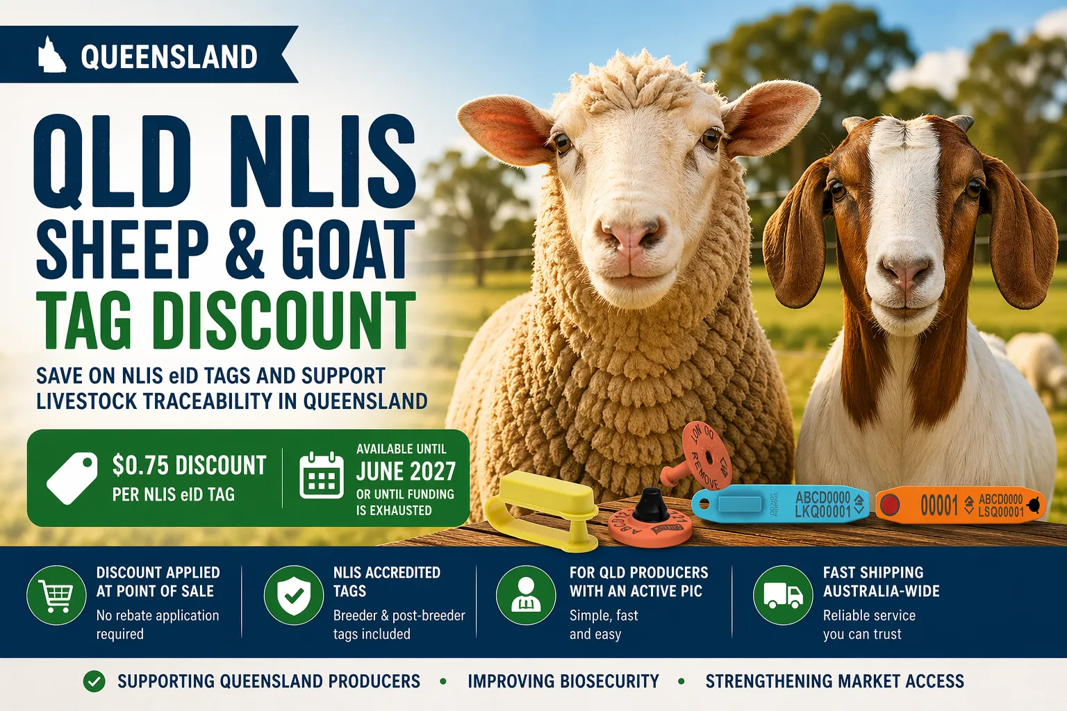 QLD NLIS eID Sheep & Goat Tag Discount