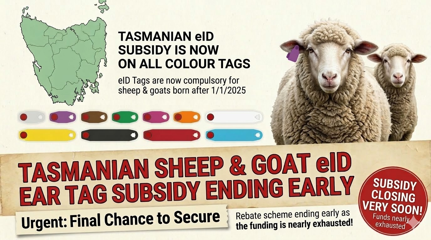 Tasmania eID Tag Subsidy Ending Early